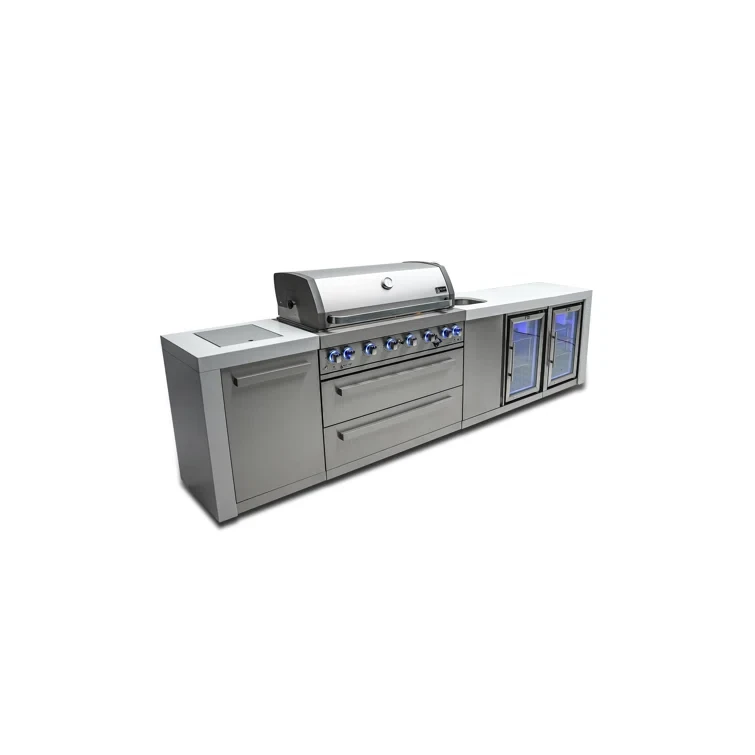 Mont Alpi 6-Burner Deluxe Stainless Steel Outdoor Island BBQ G