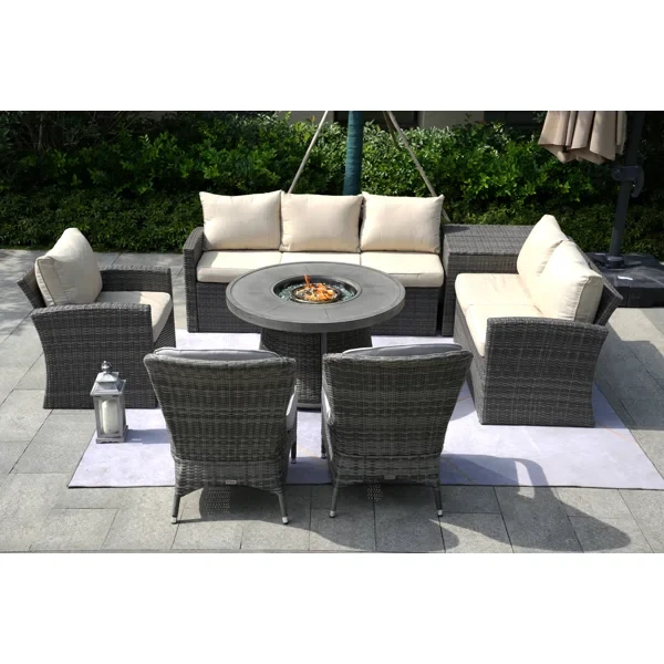 Aliaksey 6 - Person Outdoor Seating Group with Cushions