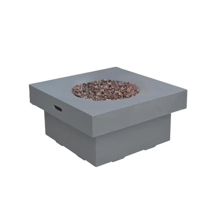 Aswith 34" Square Concrete Fire Pit Table - by Modeno