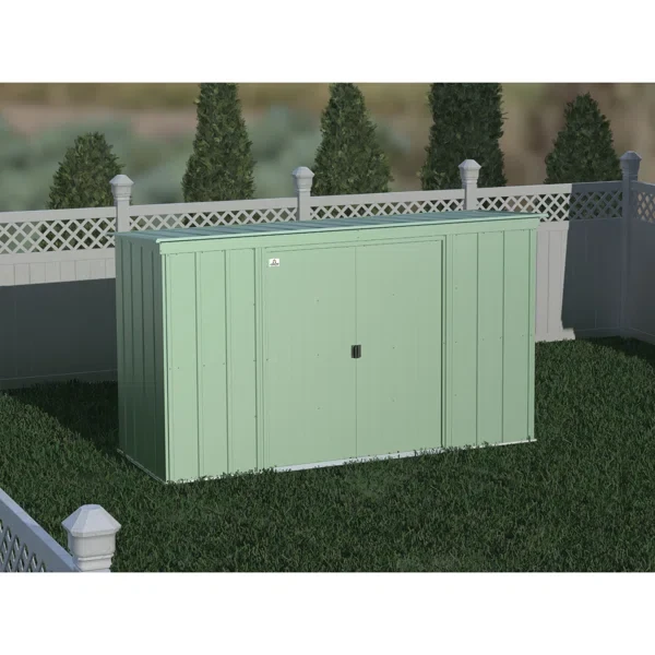 10 ft. W x 4 ft. D Galvanized Steel Horizontal Storage Shed