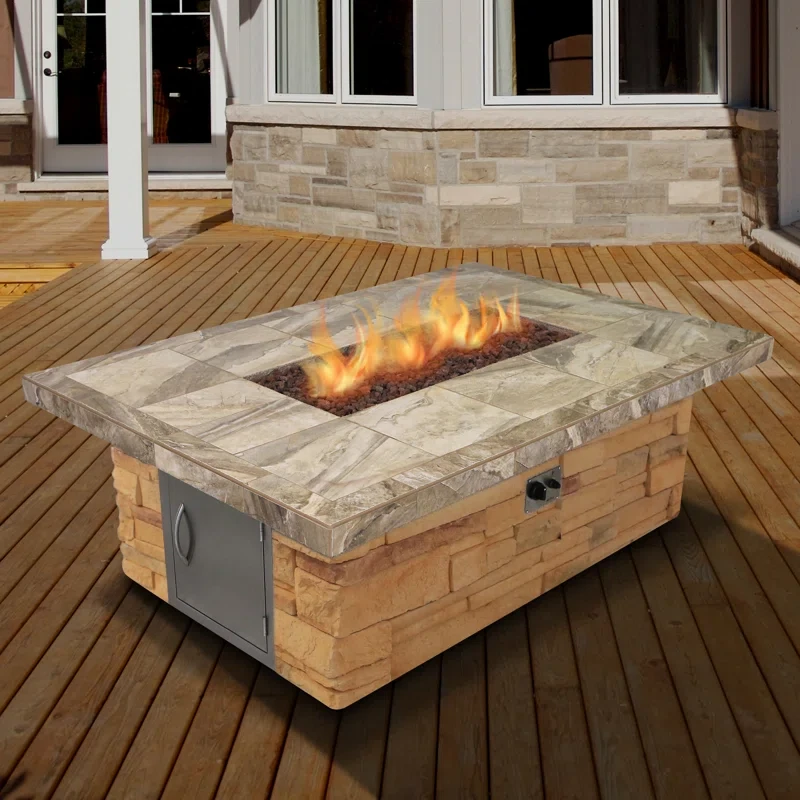 25" H Stone Propane Outdoor Fireplace