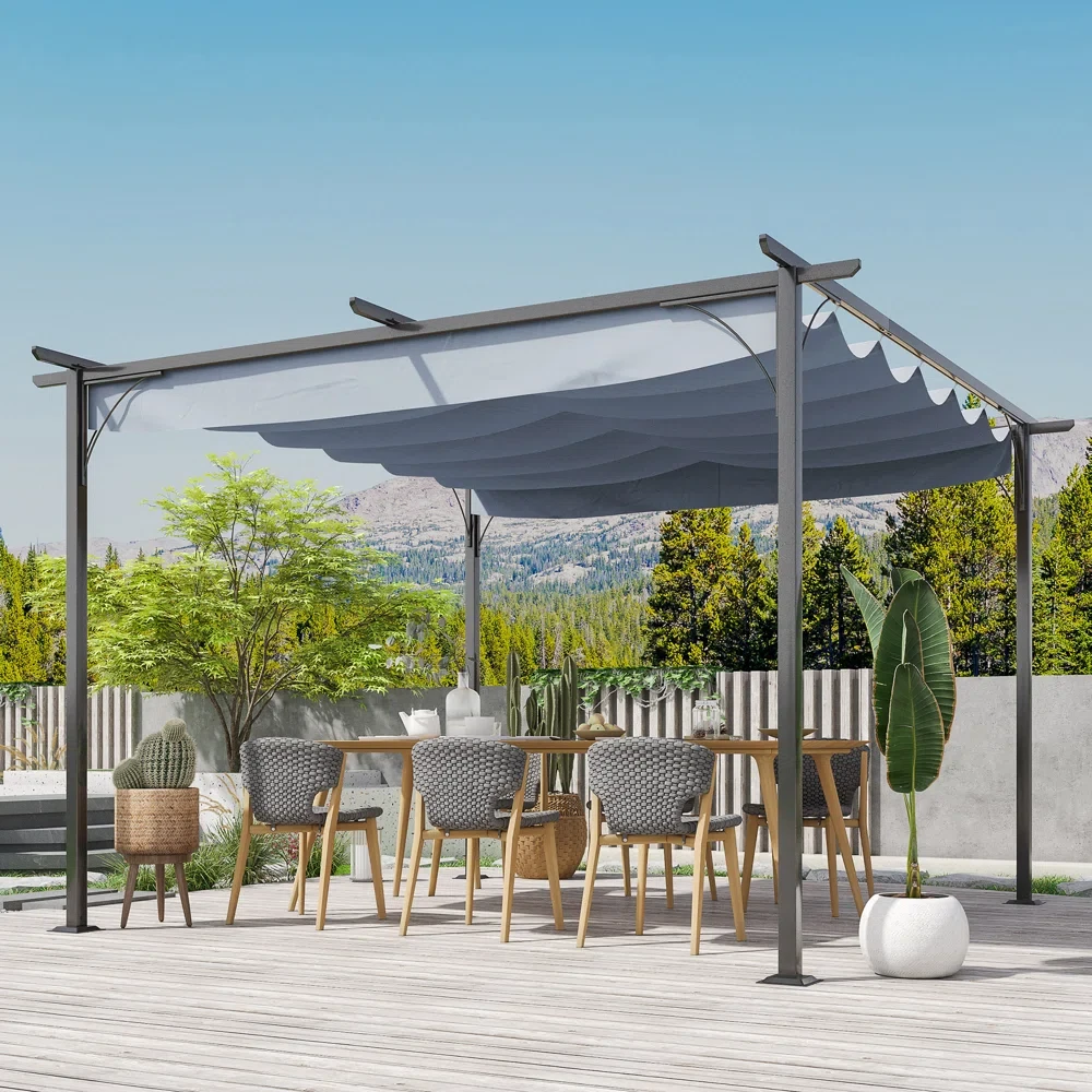 7 3/4'' H X 11 3/4'' W X 11 37/100'' D Retractable Pergola Canopy, Outdoor UV