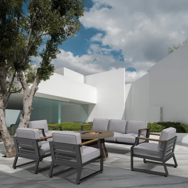 Areefa 7 - Person Outdoor Seating Group with Cushions