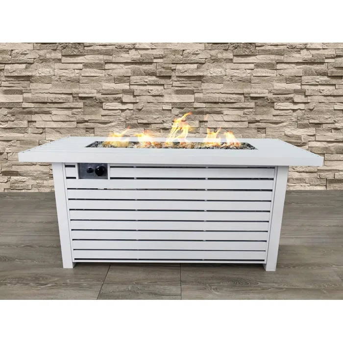 Tacoya 25" H x 42" W Steel Natural Gas Outdoor Fire Pit Table