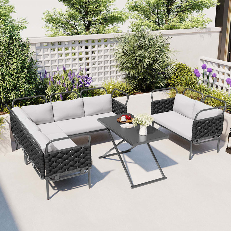 5-Piece Modern Patio Sectional Sofa Set