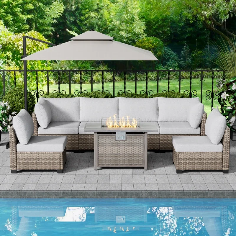 Jeanan 6 - Person Outdoor Seating Group with Cushions