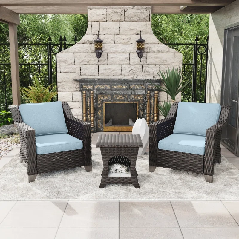 Jaymae 2 - Person Outdoor Seating Group with Cushions