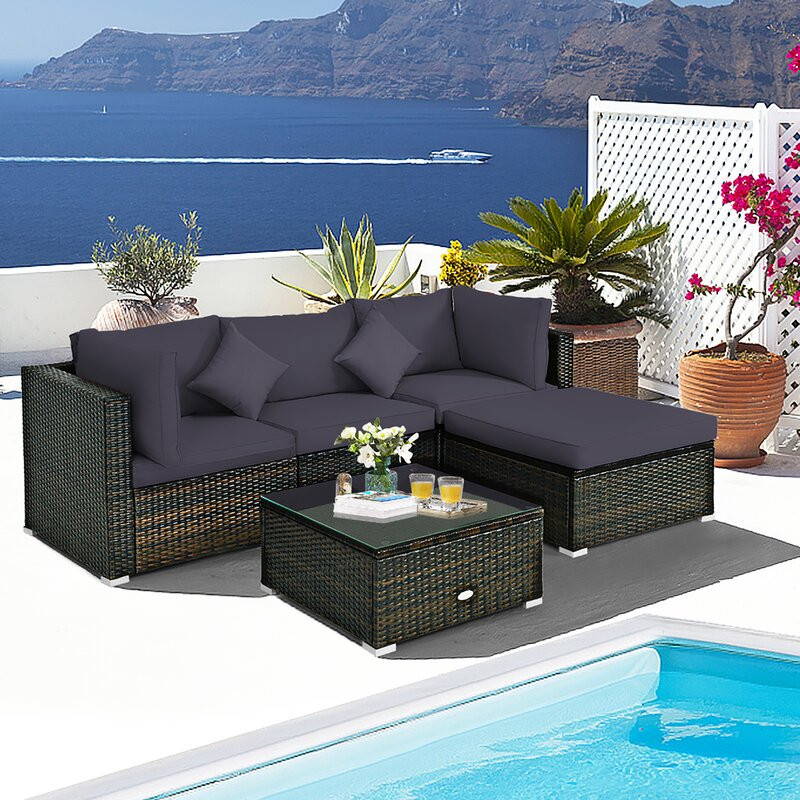 Eckfried 4 - Person Outdoor Seating Group with Cushions