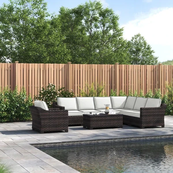 Aelwen 7 - Person Outdoor Seating Group with Cushions