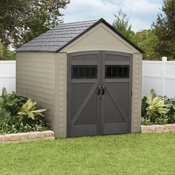 27.63" H x 88.50" W x 45.50" D Rubbermaid Roughneck Storage Shed