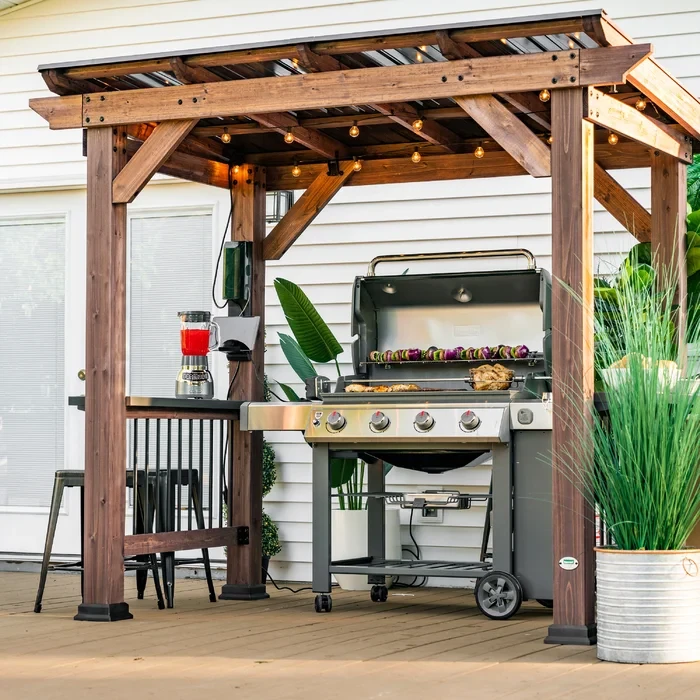 Backyard Discovery Saxony Solid Wood Grill Gazebo