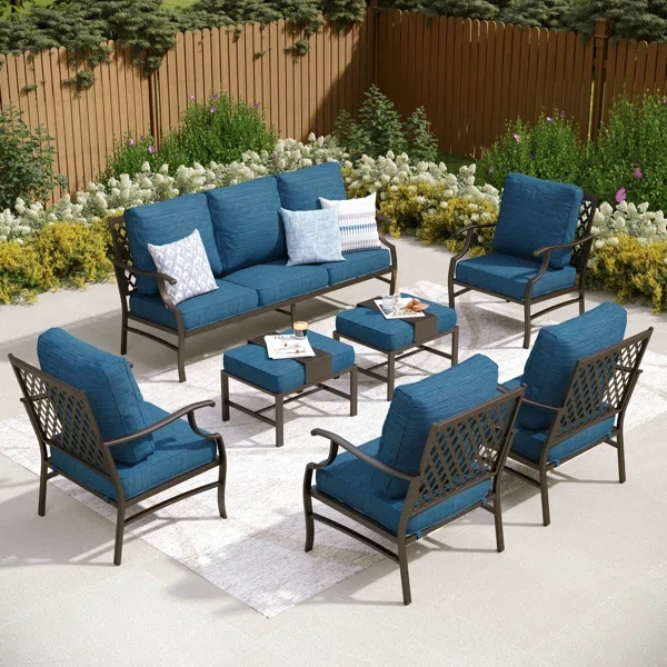 Asfand 9 - Person Outdoor Seating Group with Cushions