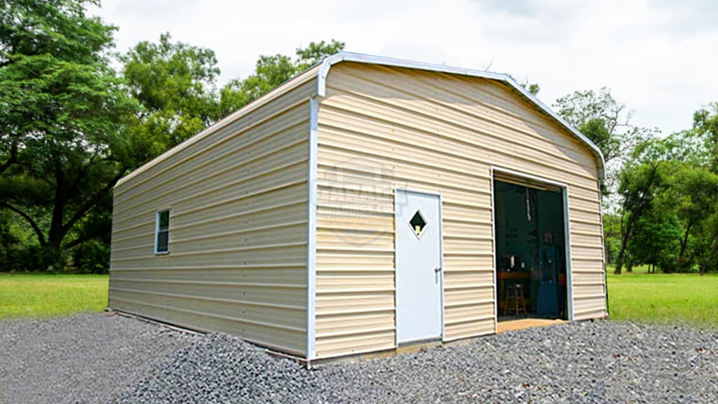 Metal Garages 22'x31' Regular Roof Double Garage