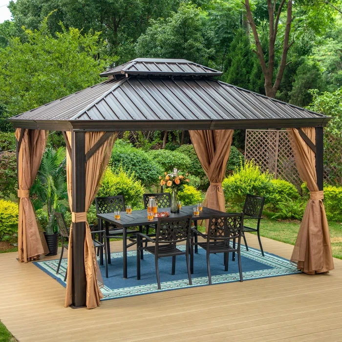 Mogle 12 Ft. W x 10 Ft. D Aluminum Patio Gazebo