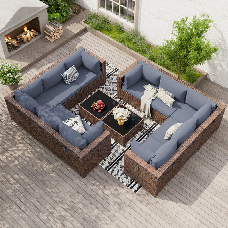 Treyshun 10 - Person Outdoor Seating Group with Cushions