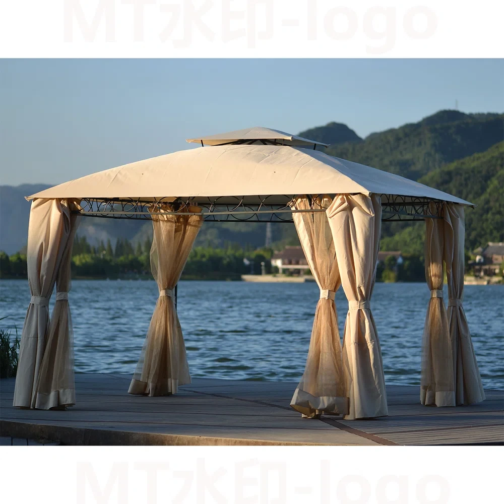 12 Ft. W x 10.5 Ft. D Iron Patio Gazebo