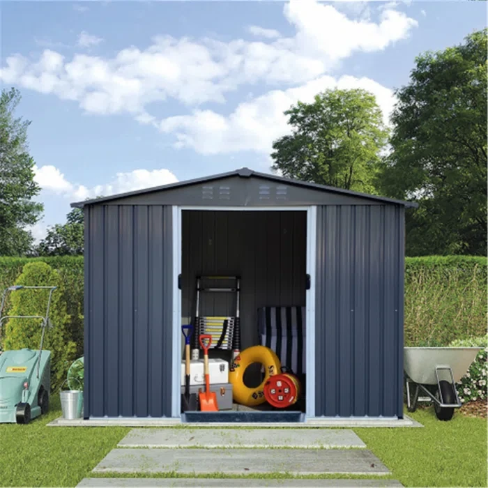 Outdoor 8 ft. W x 6 ft. D Metal Storage Shed