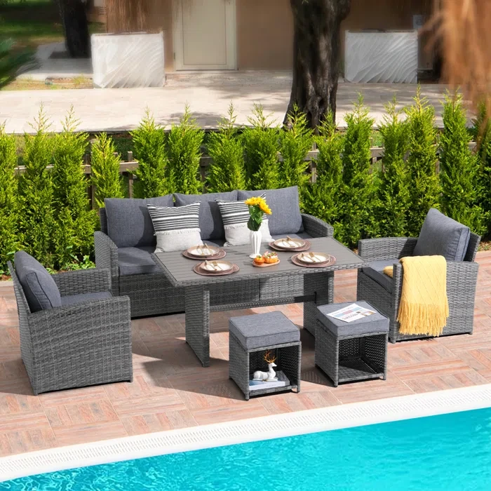 Atvars 7 - Person Outdoor Seating Group With Cushions