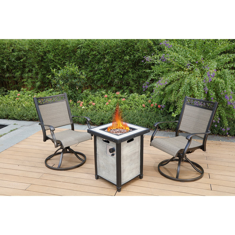 Kentral 24.41'' H x 20.08'' W Aluminum Propane Outdoor Fire Pit Table