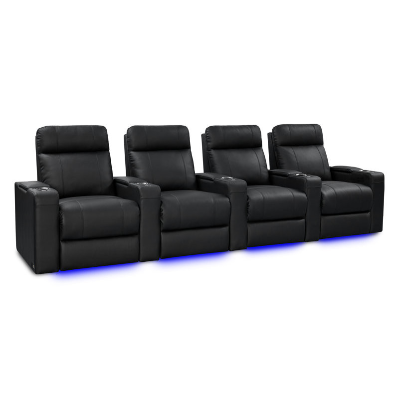 Leather Home Theater Seating with Cup Holder