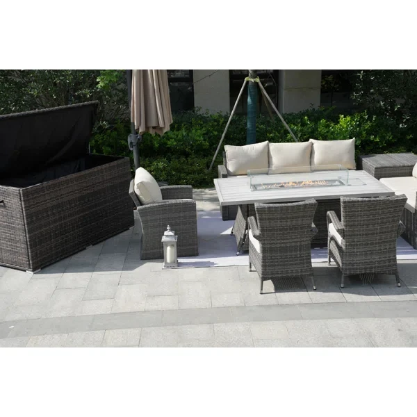 Alseepa 8 - Person Outdoor Seating Group with Cushions