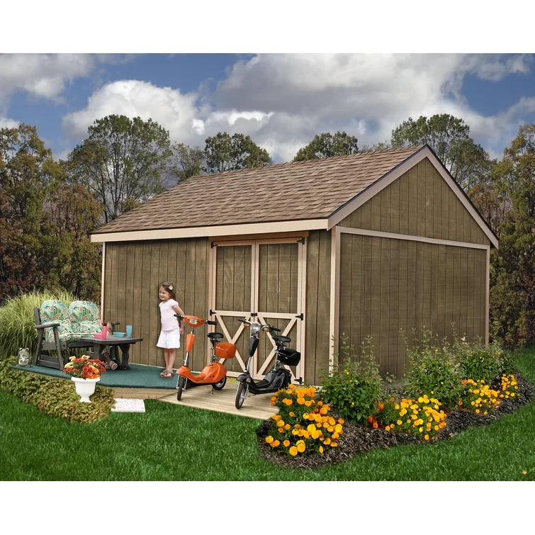 Newcastle 12 ft. W x 16 ft. D Solid Wood Storage Shed