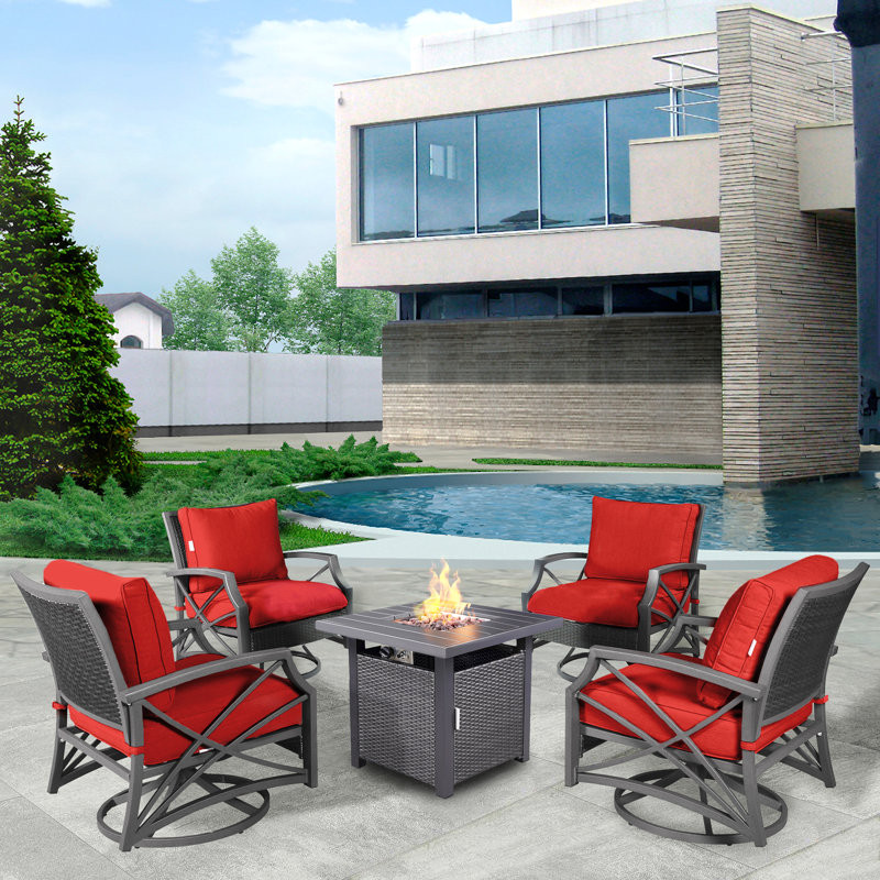 Alenia 4 - Person Outdoor Seating Group with Cushions