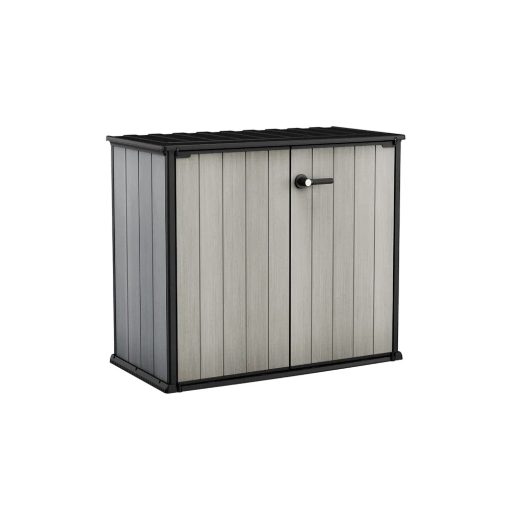 Keter Patio Store 4.6x4 ft. Horizontal Resin Outdoor Storage Shed for Patio Furniture and Tools