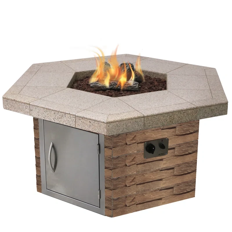 25" H Concrete Propane Outdoor Fireplace