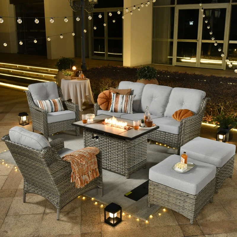 Kluge 7 - Person Outdoor Seating Group with Cushions