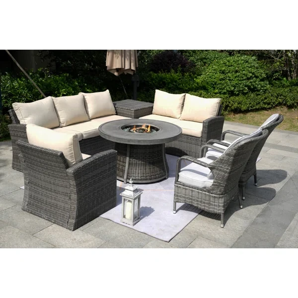 Areefa 8 - Person Outdoor Seating Group with Cushions