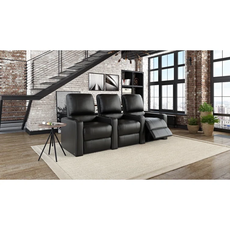 Charger XS300 Leather Home Theater Seating with Cup Holder Select Reclining Type: Power