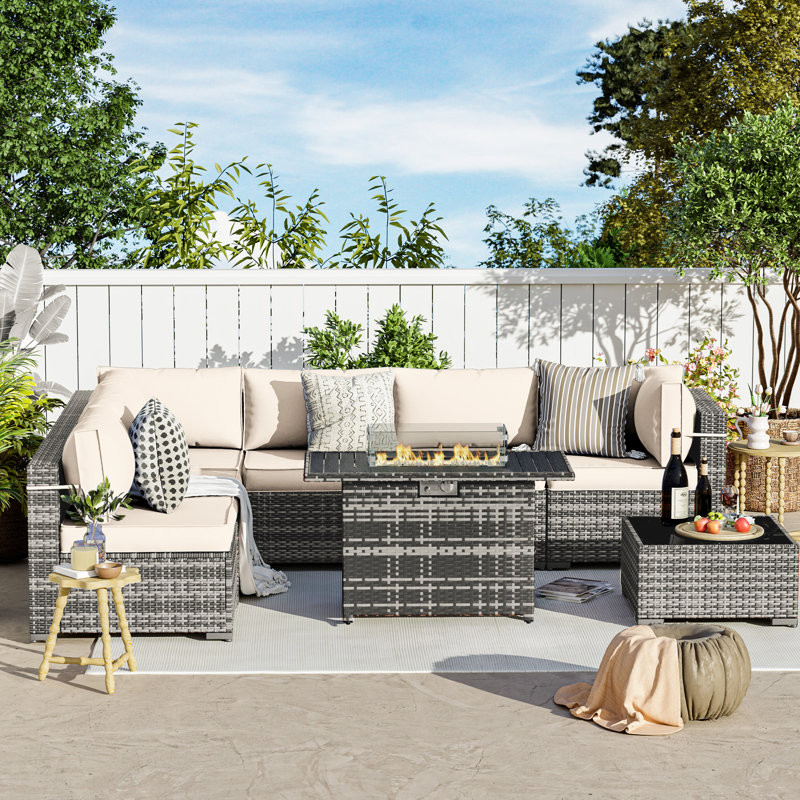 Cawanna 6 - Person Outdoor Seating Group with Cushions