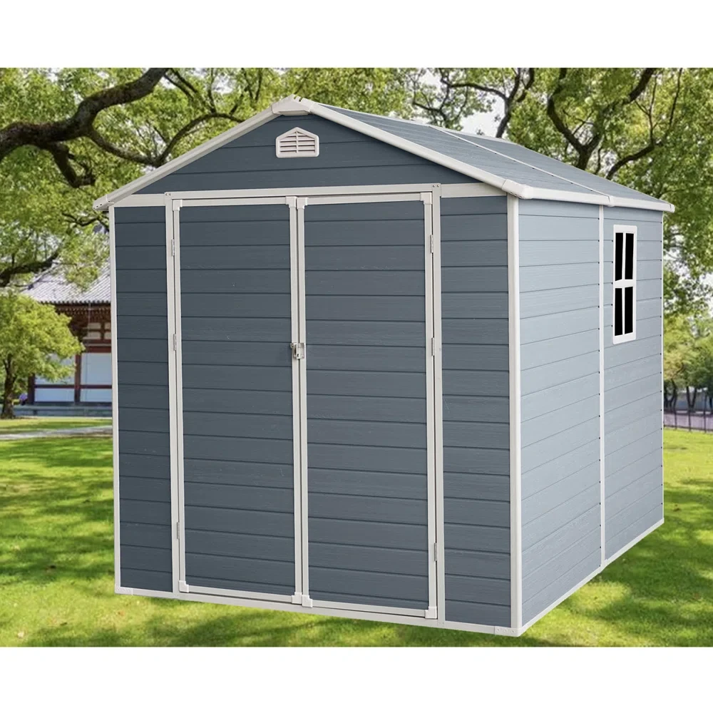 6 ft. W x 8 ft. D Plastic Lean-To Storage Shed