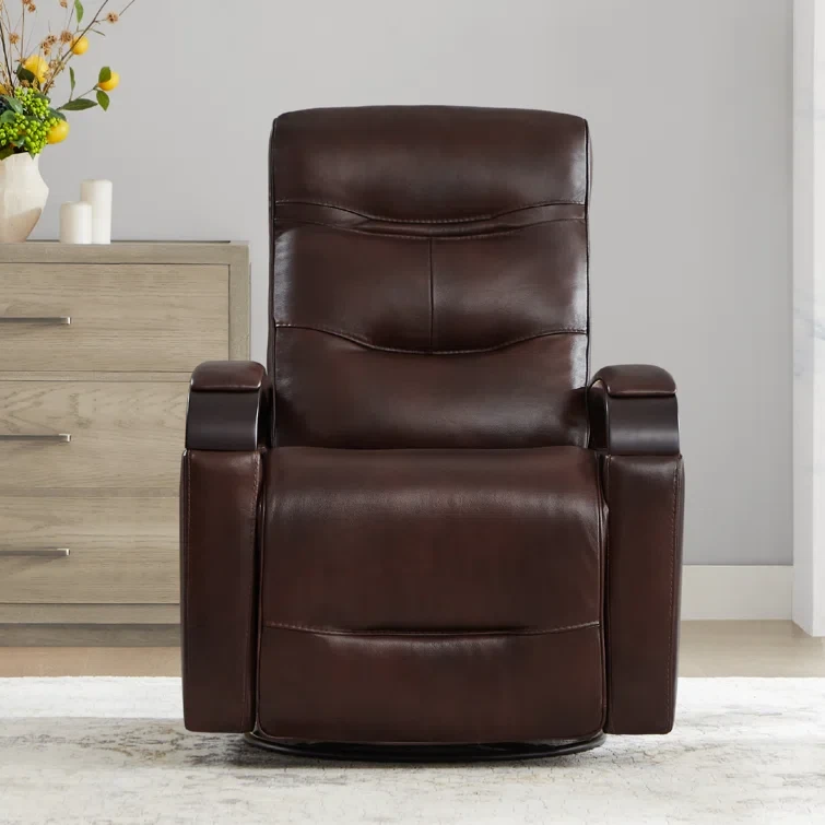 Britnee Genuine Leather Swivel Power Recliner (Set of 2)