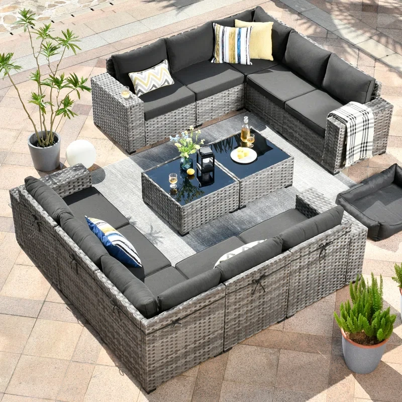 Evanna 10 - Person Outdoor Seating Group with Cushions