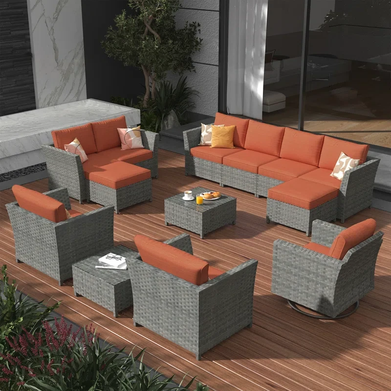 Kirill 9 - Person Outdoor Seating Group with Cushions