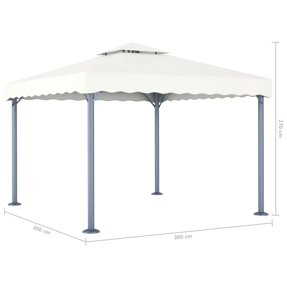 VidaXL Gazebo 118.1" x 118.1" Cream Aluminum