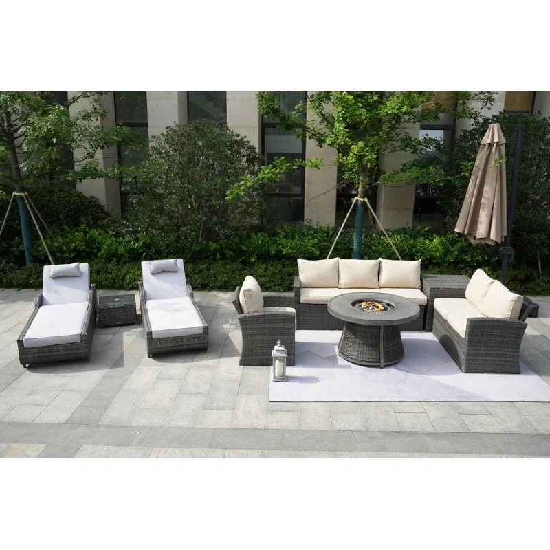 Areefa 8 - Person Outdoor Seating Group with Cushions