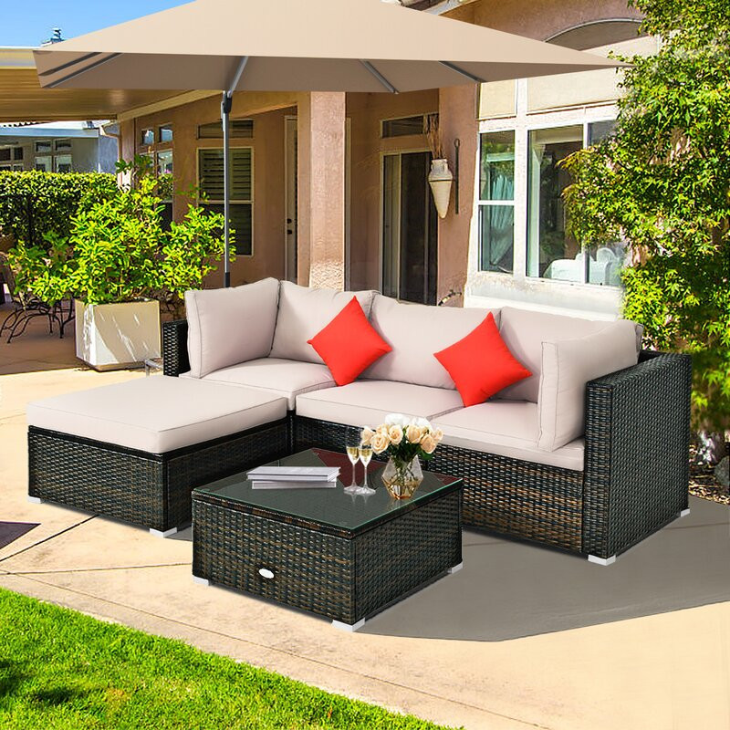 Eckfried 4 - Person Outdoor Seating Group with Cushions