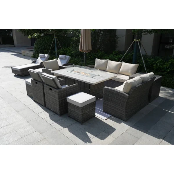 Alseepa 12 - Person Outdoor Seating Group with Cushions