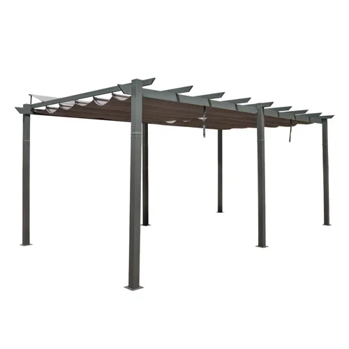 20 ft. W x 11 ft. D Outdoor Aluminum Retractable Pergola with Canopy