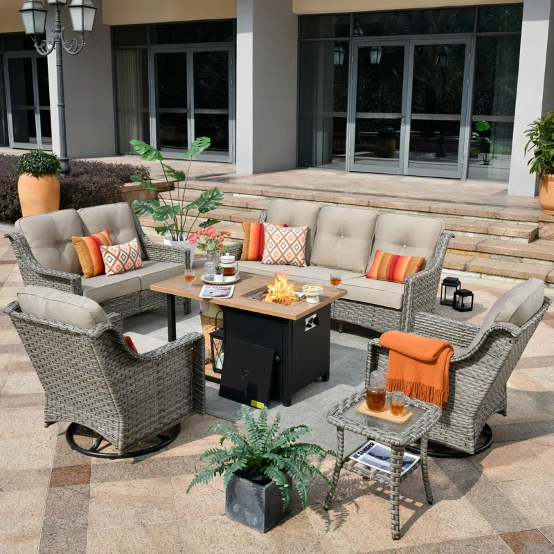 Daliya 7 - Person Outdoor Seating Group with Cushions