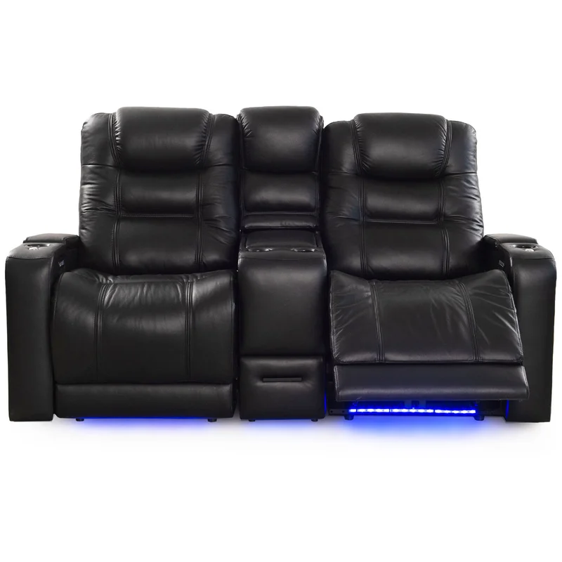 Nero Upholstered Power Reclining Home Theater Seating with Cup Holder