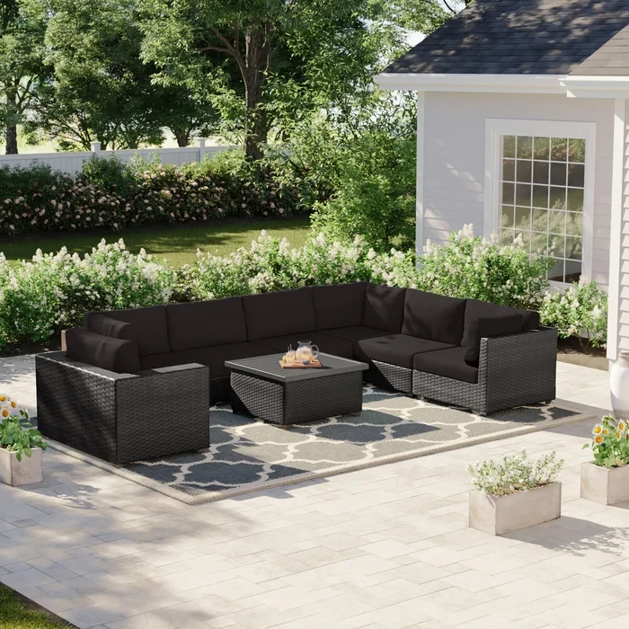 Anishia 6 - Person Outdoor Seating Group with Cushions