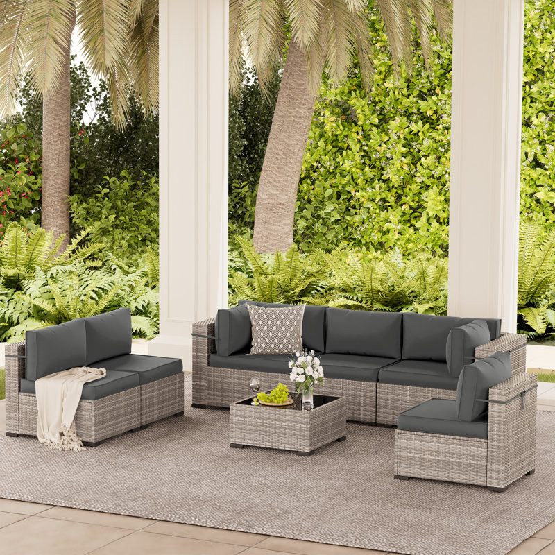 Cawanna 6 - Person Outdoor Seating Group with Cushions