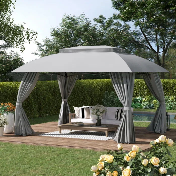 13 Ft. W x 10 Ft. D Steel Patio Gazebo