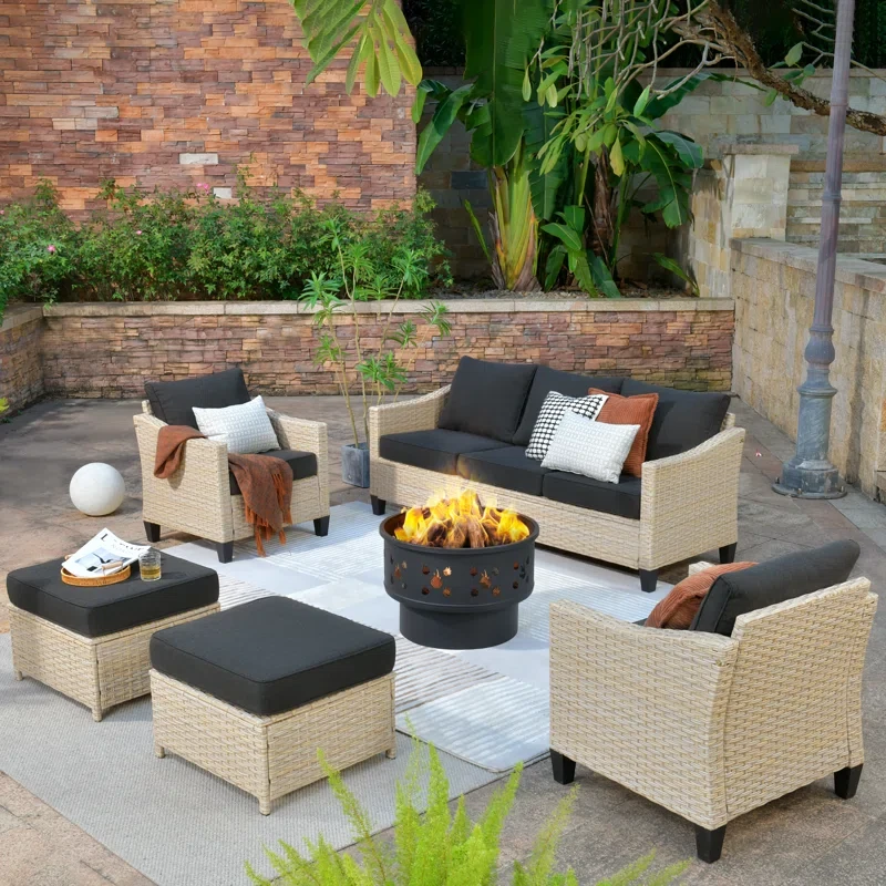 Kysen 5 - Person Outdoor Seating Group with Cushions