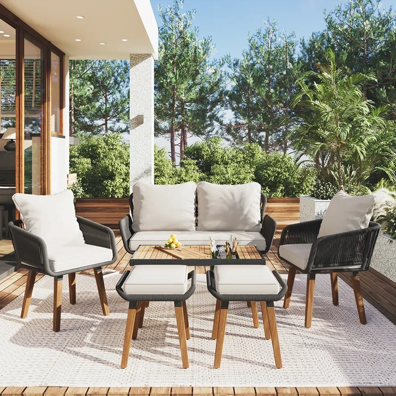 Zinab 6 - Person Outdoor Seating Group with Cushions