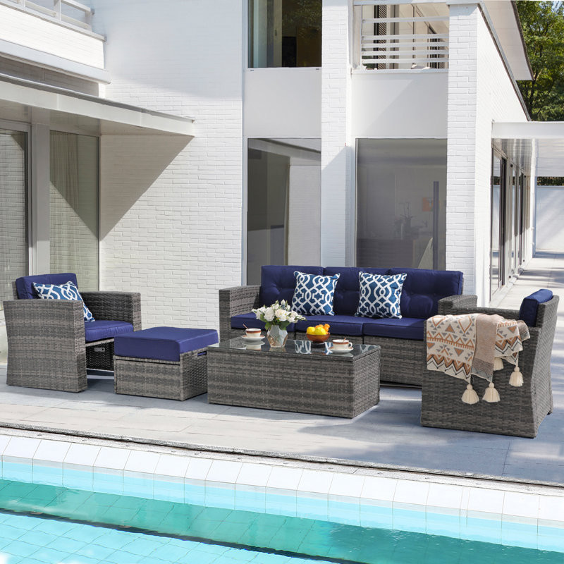 6 - Person Outdoor Seating Group with Cushions